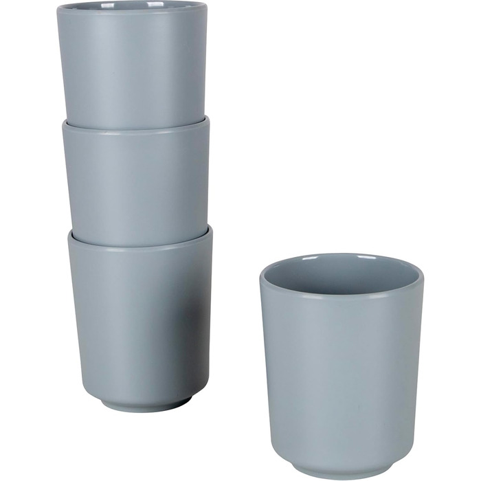 Набір посуду для кемпінгу Bo-Camp Melamin 16 предметів (Тарілки, чашки) сірий