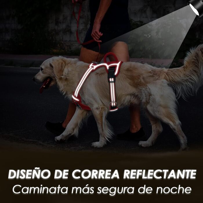 Шлейка для собак Eyein (M, червона) - протизатяжна, світловідбиваюча, дихаюча
