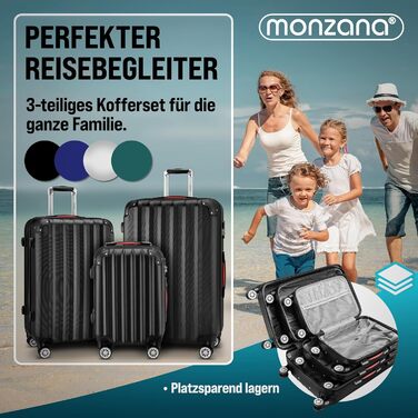 Набір валіз Monzana® 3шт (зелений) M-L-XL з замком, органайзером та вагами. Trolley, валіза з жорстким корпусом, Gepäck-Set