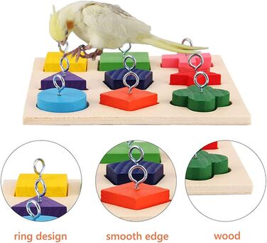 Набір іграшок для папуг WishesMar, 4 шт., іграшки для тренування інтелекту птахів, баскетбольна міні-кошик для покупок, складне кільце для папужки, Кореллі, папужки (набір іграшок для папуг a)