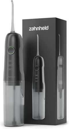 Munddusche AQUADENT A2 | Бездротова | Для дому та в дорогу | Water Flosser | Ефективне очищення міжзубного простору | 3 програми | Чорний