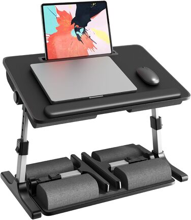 Стіл для ноутбука PUTORSEN - регульована висота та кут нахилу, 58 x 37 см, чорний
