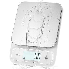Кухонні ваги BOMATA: цифрові, вологостійкі, 5 кг, точність 0.1 г, USB-C, нержавіюча сталь
