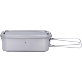 Ланчбокс iBasingo Titan 800мл з кришкою та ручкою - герметичний бенто-контейнер для кемпінгу, відпочинку та офісу. Безпечний для їжі, придатний для миття в посудомийній машині. Модель Ti2081C (1200мл Ti2082c)