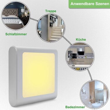 Нічник у розетку з датчиком сутінків, 【2 шт】 Регульована яскравість для дитячої кімнати, спальні, кухні, коридору, сходи, гаража, 2700K тепле біле світло