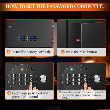 Міні-сейф WASJOYE для дому: компактний сейф з ключем та кодовим замком, 6.6L, для зберігання грошей, документів та цінностей