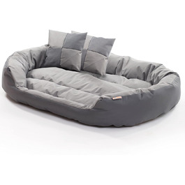 Лежак для собак ESTEXO 110x80x23 см, протиковзкий, темно-сірий