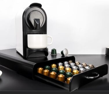Організатор для капсул Nespresso, металевий, чорний, на 60 штук