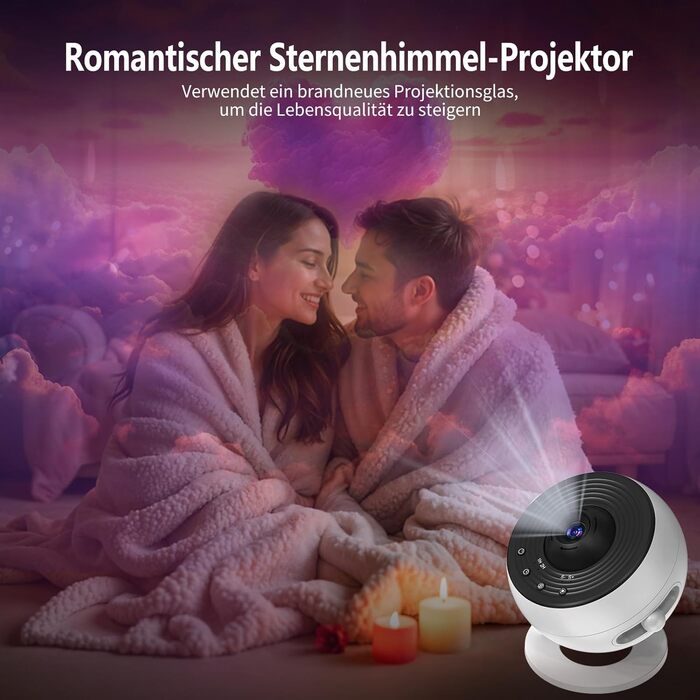 Проектор нічного неба Sternenhimmel Home Planetarium: лампа-проектор зірок та галактики для дітей та дорослих, 14 дисків з планетами, Місяцем та тематичними сценами для спальні