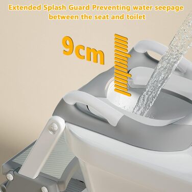 Унітаз дитячий зі сходинками 2-в-1, сидіння для унітазу з драбинкою для дітей від 2 до 5 років, PU-подушка, антиковзний килимок