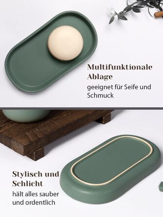 Набір для ванної кімнати блакитного кольору, керамічний аксесуар для ванної кімнати, 3-частинний, декоративний набір мильниць, стаканчика для зубної пасти та підставки для прикрас, підходить для ванної кімнати, умивальника, готелю