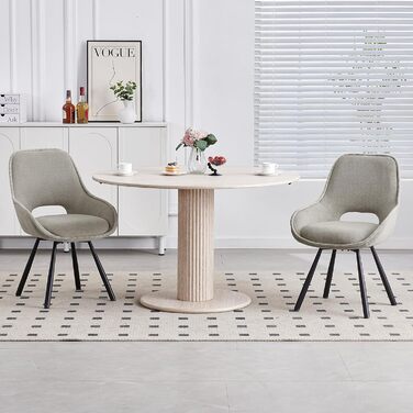 Набір обертових кухонних стільців 6 шт. з низькими підлокітниками, поворот 180°, автоматичне вирівнювання, для їдальні, кухні, комплект 6 шт. (Хакі, 4 шт.)