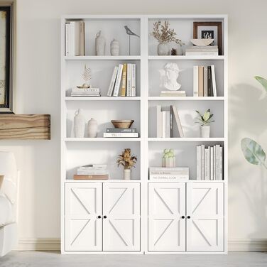 Стильний стелаж для книг Oneinmil: білий шафчик з 6 полицями для вітальні, спальні, офісу. 2 шт.