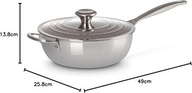 LE CREUSET Набір сковорідок з антипригарним покриттям 24 см (3 шт.) з нержавіючої сталі 3-ply PLUS