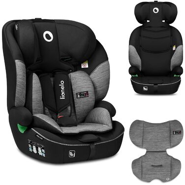 Автокрісло Lionelo Levi i-Size 76-150см R129, група 1/2/3, чорно-сірий, з Memory Foam та Dri-Seat