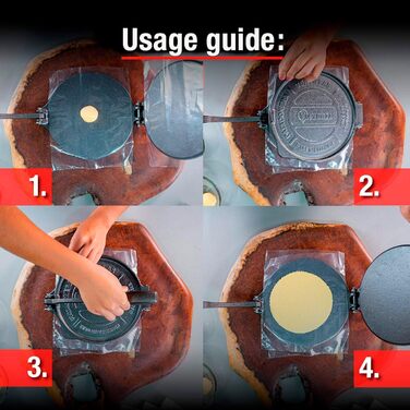 Прес для тортилій Victoria, чавун, 20 см: для тако, арепа, кесаділья, емпанада, патакон