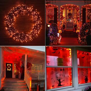 Гірлянда світлодіодна Halloween Orange 35м 320 LED, 8 режимів, вологостійка, для дому та саду