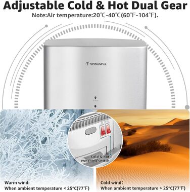 Електричний автоматичний сушар для рук, настінний, 1200W, сірий