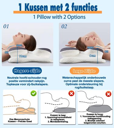 Ортопедична подушка для шиї IDEA з Memory Foam, для дорослих, з підтримкою шиї, Travel Neck Pillow