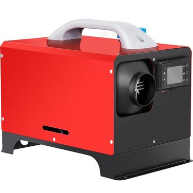 VEVOR 12V дизельний автономний опалювач, 8kW, повітряний опалювач для авто, RV, вантажівки, автобуса з пультом дистанційного керування (LCD, 1 вихідний отвір, червоний)