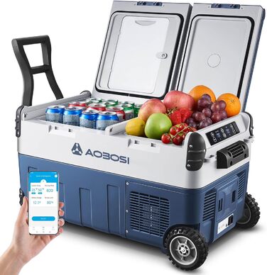 AAOBOSI Компресорна холодильна сумка Dual Zone, 30L, оливковий, 12V/230V для авто, кемпінгу та риболовлі