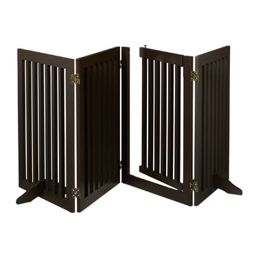 Захисний бар'єр Relaxdays коричневого кольору з дверцятами, 4 секції