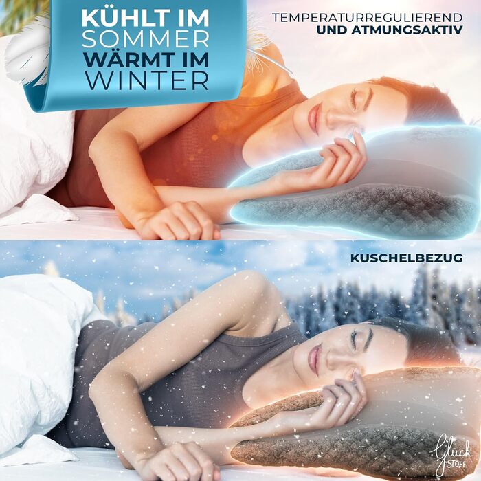 Ортопедична подушка Glückstoff® Ergo: підтримка шиї, memory foam, для всіх типів сну | Подушка від болю в шиї, сірого кольору