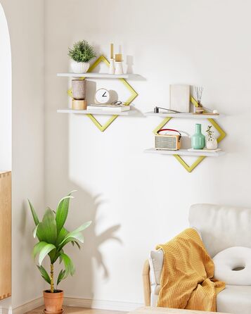 Набір плаваючих полиць Wandregal ER-Set (2 шт.) коричнево-чорного кольору для вітальні, спальні, кухні, офісу в стилі рустик DTBJ01PBF