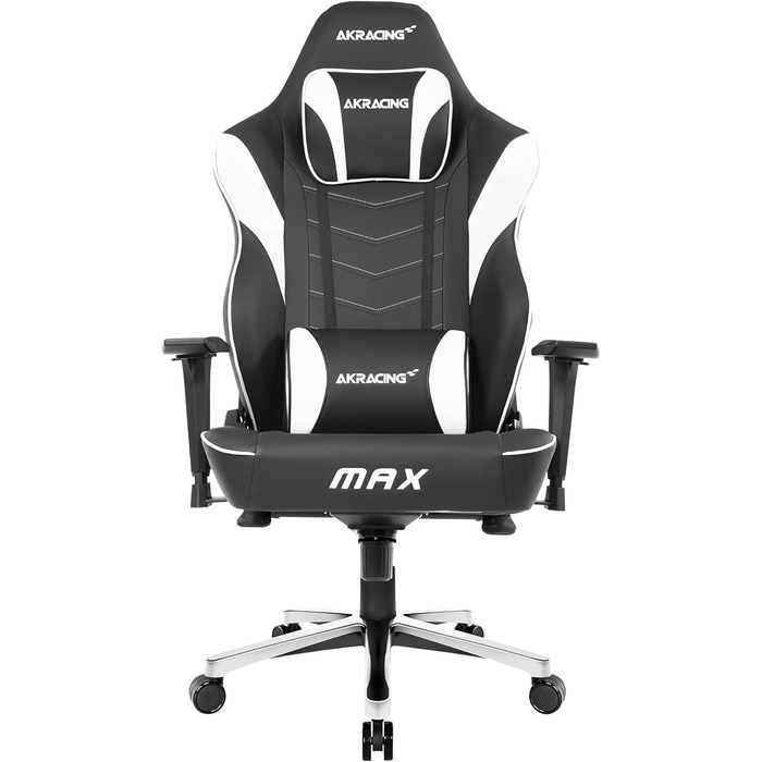 Ігрове крісло AKRacing Master Max, штучна шкіра PU, гарантія 5 років (чорний/білий)