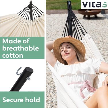 Гамак з підставкою Vita5 для двох осіб, вуличний двопомісний гамак з сумкою для перенесення, витримує до 200 кг, для саду, тераси та балкона