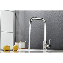 Змішувач для кухні для ванни AIYA з нержавіючої сталі Кутовий водостік Позачасовий і сучасний дизайн з Данії Змішувач одноважільний Змішувач для кухні Висока якість і довговічність (полірований)