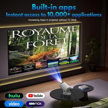 Портативний проєктор Mini Beamer: 1080P, 4K, Android, iOS, WiFi, Bluetooth, 180°