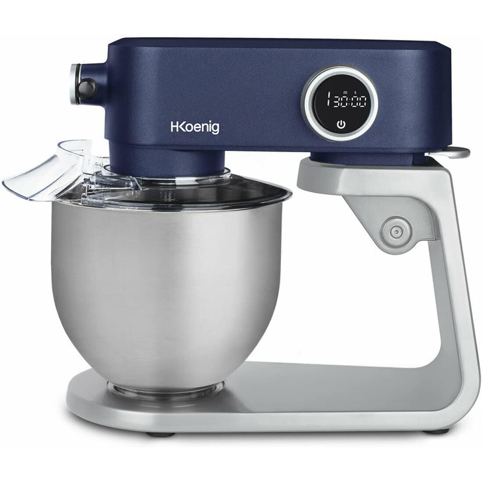Кухонний комбайн H.Koenig KM124: професійний, багатофункціональний, 5 л, нержавіюча сталь, 800 Вт, 8 швидкостей (блакитний)