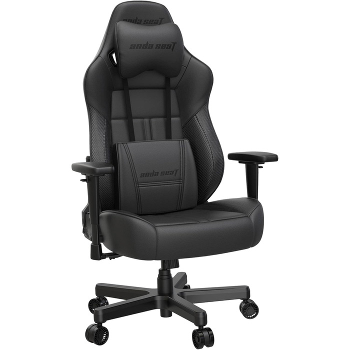 Крісло ігрове Anda Seat Dark Demon Dragon для дорослих – ергономічне крісло для геймерів з підлокітниками 4D, високою щільністю піни, подушкою для попереку, чорне