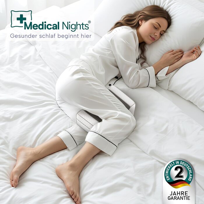 Ортопедична подушка для ніг для тих, хто спить на боці – для полегшення болю в стегнах, спині та колінах | Ергономічна подушка з піною з ефектом пам'яті та антиковзким покриттям.