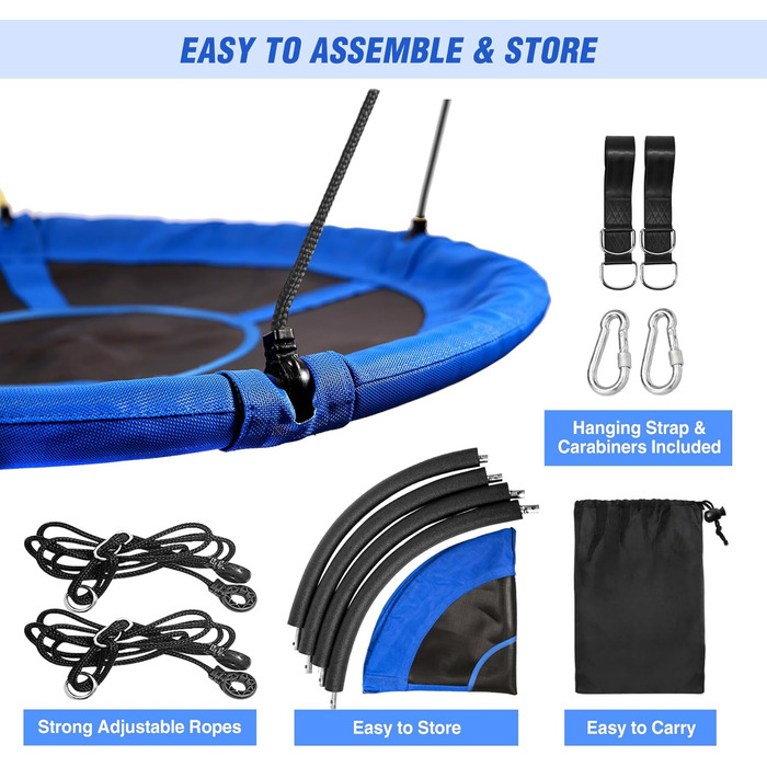 Шоукель REDCAMP Ø 110 см, водостійкий Textilene, для саду та майданчика, блакитний