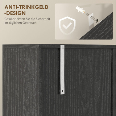 Буфет-шафа з ящиком, з доводчиками на дверцятах, 80 x 35 x 180 см, чорний