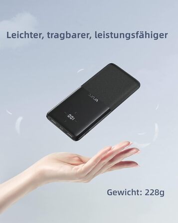 Комплект з 2 шт. , USB C, 2 порти USB, 2.4A, для смартфонів, iPhone, Samsung, чорний, 10000mAh