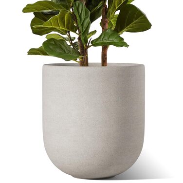 Керамічний горщик для квітів LE TAUCI, 30 см, з дренажним отвором, сірий