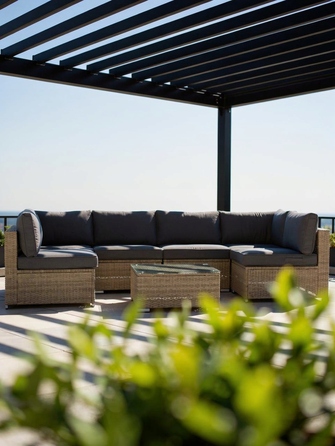 Комплект садових меблів із техноротанга MTG Trade Group, бежевий, 7 предметів