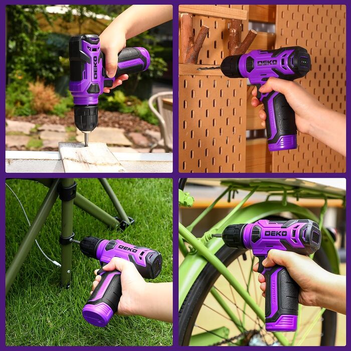 Набір інструментів DEKO 126 предметів у кейсі: професійний набір для дому, офісу та саду (фіолетовий)