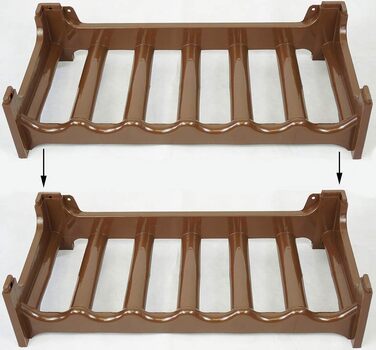 Пластикова полиця для пляшок Novaliv на 36 пляшок, розширювана, стелаж для вина, напоїв, спиртних напоїв, коричнева