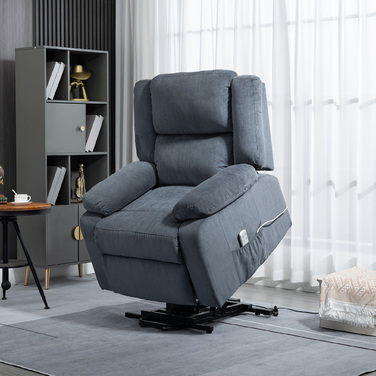 Реклайнер для телевізора HOMCOM Recliner з електричним регулюванням з функцією відкидання та дистанційним керуванням, оксамитовий вигляд сірого кольору, 92x93x105см