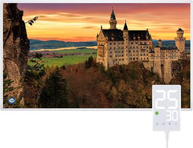 Інфрачервовий обігрівач Hocosyme: Швидкий нагрів (1-3 хв), до 120°C, з термостатом, замок, для спальні, офісу, кухні, ванної кімнати (1000W)