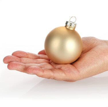 Різдвяна куля-скляні ялинкові кулі для різдвяної ялинки-прикраси для різдвяної ялинки-ялинкові прикраси-скляні кулі (6 см, золотого кольору), 12 шт.