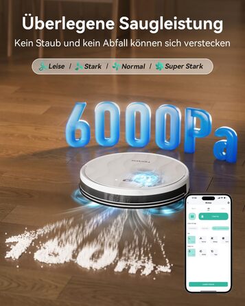 Робот-пилосос Tesvor S8 Pro з функцією миття - 8000Pa, LiDAR-навігація, 240 хв роботи, керування через додаток/Alexa, для прибирання шерсті тварин, килимів та твердих підлог (M2)