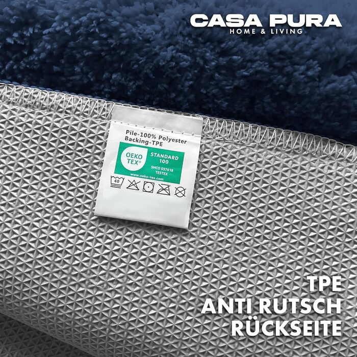 М'який килимок для ванної кімнати Casa Pura Sky Soft 80x150 см, Marineblau (морський блакитний)