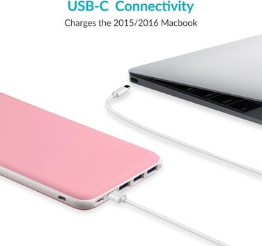 Входи, 4 виходи, сумісний з iPhone, Samsung, Huawei, 26800mAh Power Bank USB C, 3