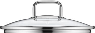 Набір кухонного посуду Silit Extra Cook: каструлі 16/20/24 см з кришками, ковшик 16 см, мірна шкала, широкий зливний край, придатний для миття в посудомийній машині, з нержавіючої сталі Crominox