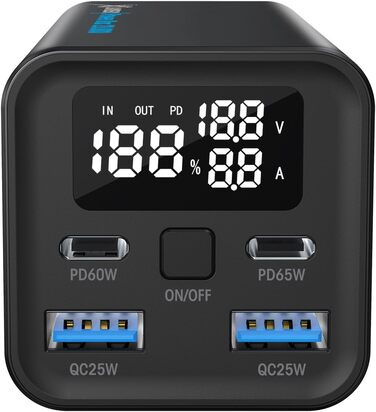 Power Bank XLayer Powerbar 65W 20000mAh з PD, USB-C, швидкою зарядкою та цифровим дисплеєм. Сумісний з MacBook Pro, iPad, iPhone, Surface Go, Steam Deck